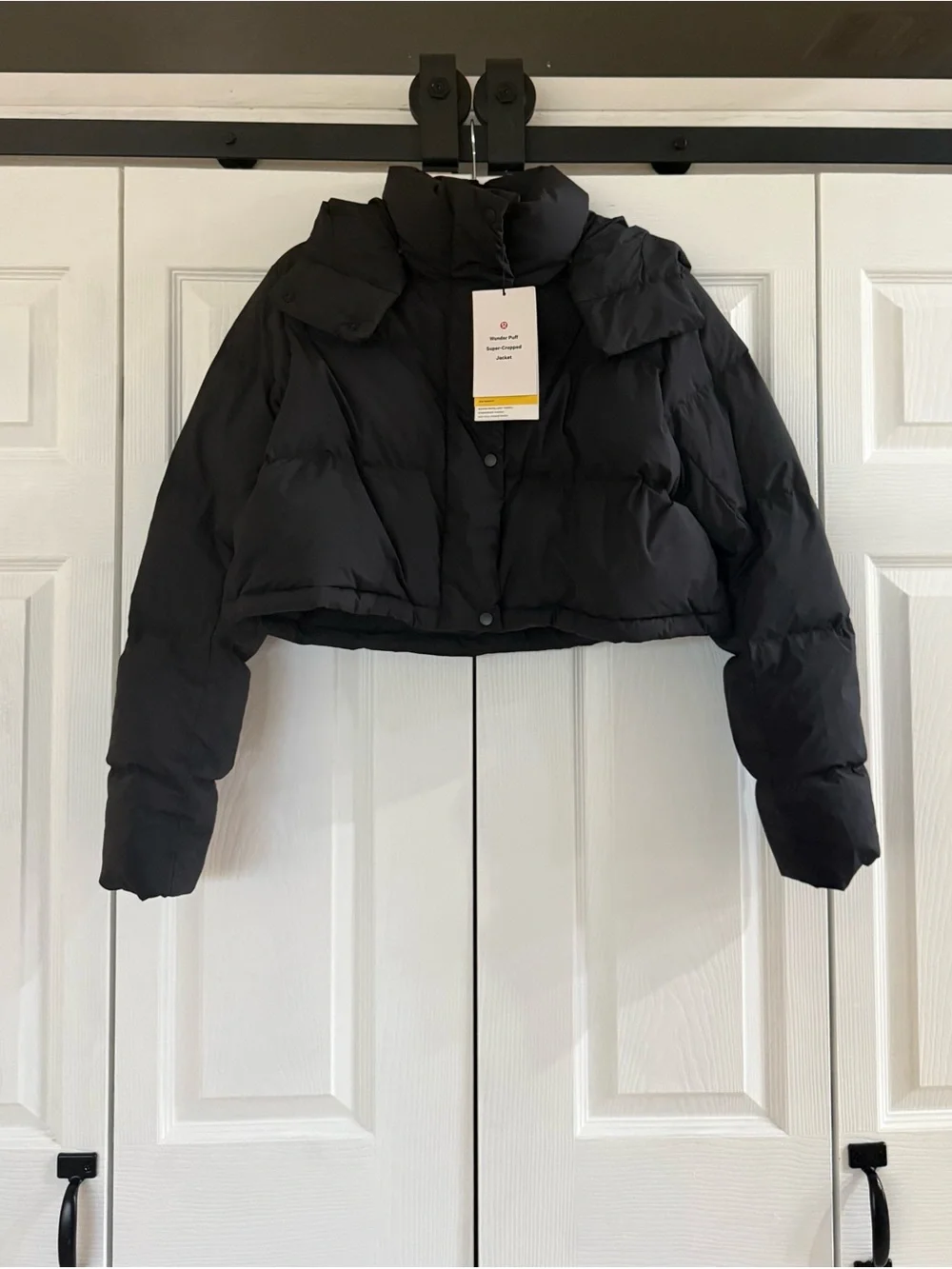 Retired Lululemon Wunder Puff Super-Cropped Jacket Black Down Size 10 NWT